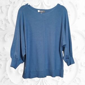 Marled Reunited Clothing Blue Dolman Sleeve Top